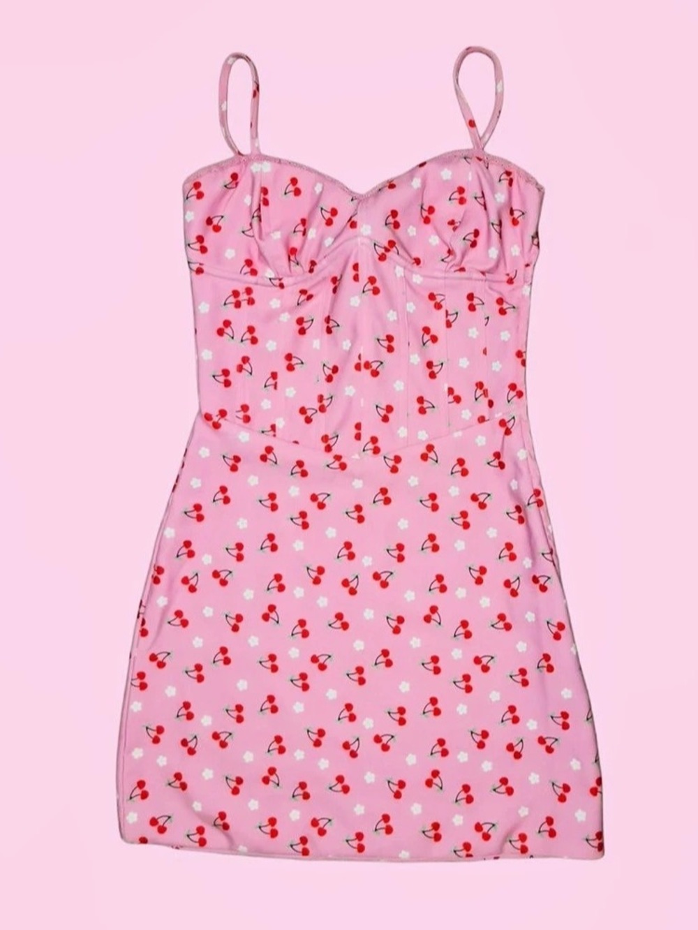 Tiger Mist Cherry Pink Mini Dress Floral XXS